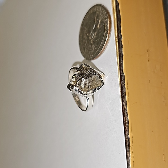 New Meteorite Campo del Ciclo Sterling Silver Ring size 7.5 - Picture 5 of 10